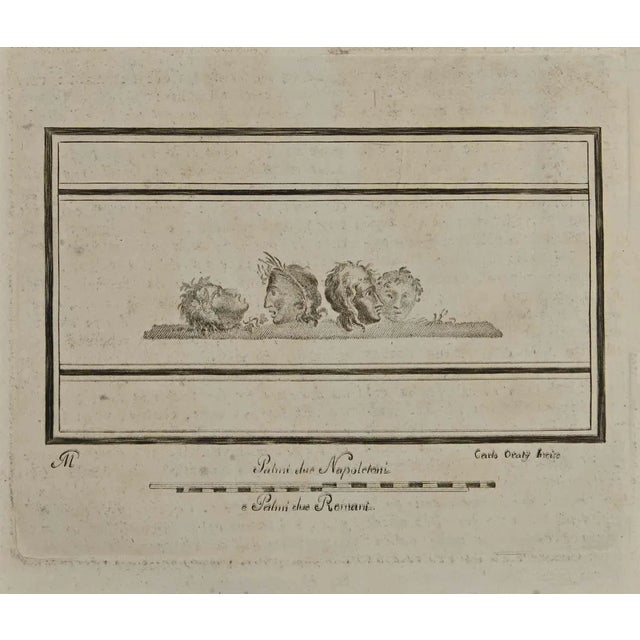 Carlo Oraty, Ancient Roman Fresco, Etching, 18th Century For Sale