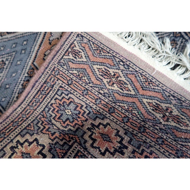 Mid-Century Modern 1950s, Handmade Vintage Uzbek Bukhara Rug 2' X 3.1' For Sale - Image 3 of 12