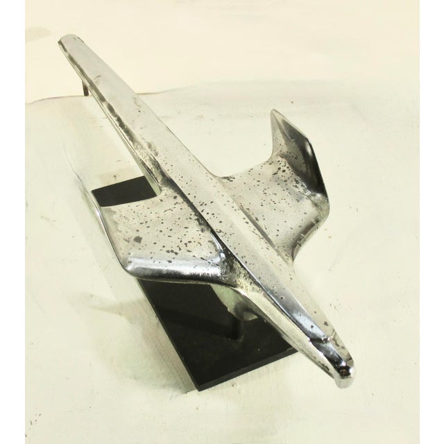 Mid-Century Modern Vintage 50s Auto Hood Ornament Mounted For Sale - Image 3 of 8