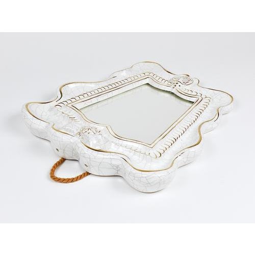 Art Deco Theater Terracotta Wall Mirror attributed to Gmundner Keramik, Austria, 1950s For Sale - Image 14 of 15