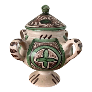 1960s Spanish Ceramic Lidded Vase by Domingo Punter, Signed and Numbered