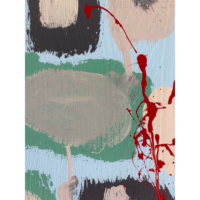 Wood Large Abstract Painting on Board - Signed For Sale - Image 7 of 10