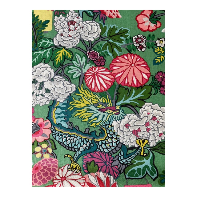 Schumacher Fabric 173277 | Chiang Mai Dragon, Jade - Schumacher Fabric 2 1/2 Yards For Sale