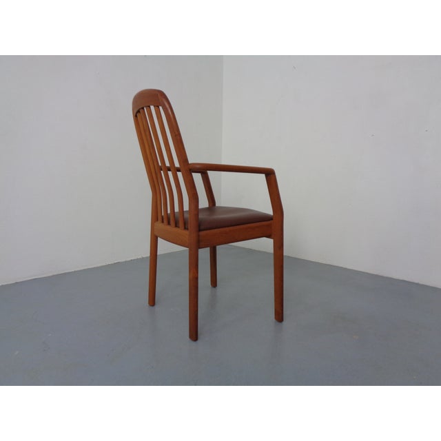 Brown Danish Teak and Leather Armchair from Dyrlund, Denmark, 1970s For Sale - Image 8 of 16