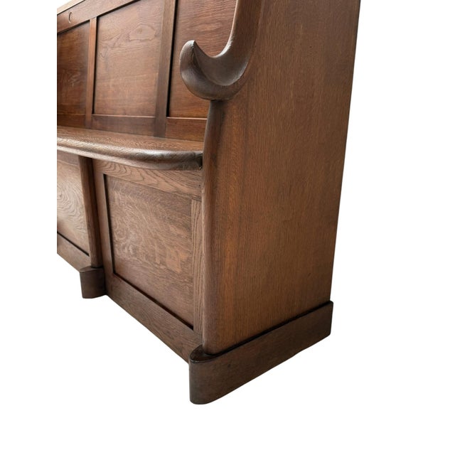Art Deco Three-Seat Bench in Oak by Willem Penaat, 1920s For Sale - Image 11 of 17
