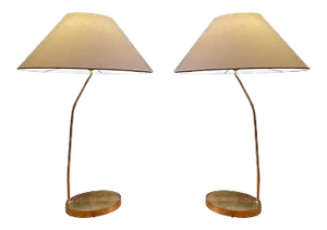 Large Brass Floor Lamps, 1960s, Set of 2