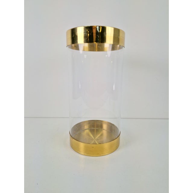 Acrylic Glass and Brass Umbrella Stand, France, 1970s For Sale - Image 6 of 6