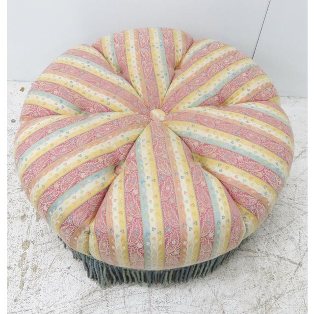 Round Tufted &Tassel Ottoman Chairish