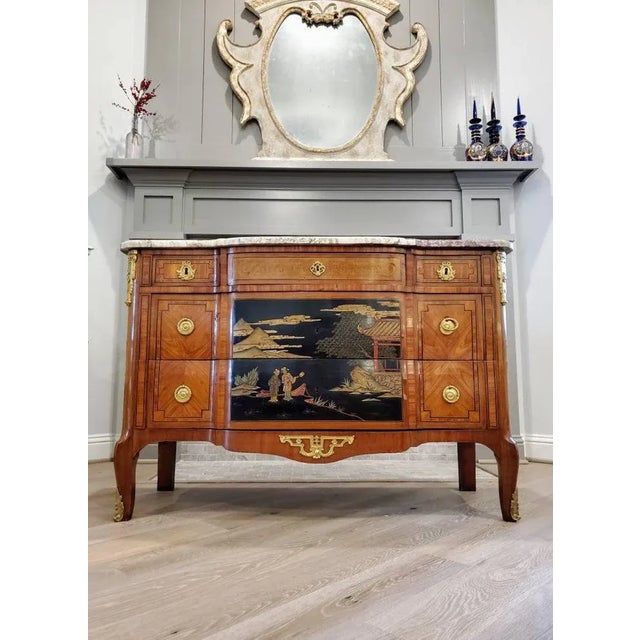 Chinoiserie 19th Century French Transition Chinoiserie Commode For Sale - Image 3 of 11