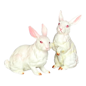 Vintage Regency Lefton Ceramic Rabbits - Set of 2