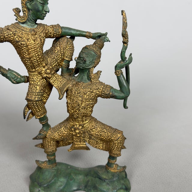 Metal Gilded Bronze Rama Antagonist Sculpture, Early 20th Century For Sale - Image 7 of 13