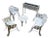 White Cast Iron Grapevine Antique Victorian Outdoor Garden Furniture Suite-Set of 5 For Sale