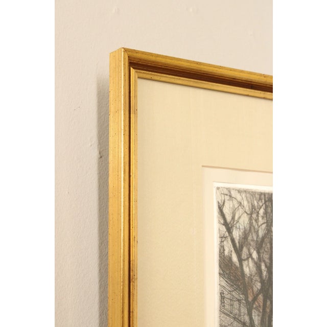 Vintage 20th Century 'Paris' Seine Colored Etching, Custom Framed For Sale - Image 10 of 13
