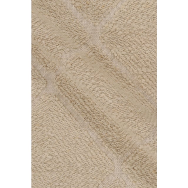 Textile Contemporary Scandinavian Style Wool Rug in Beige by Rug & Kilim, India For Sale - Image 7 of 10