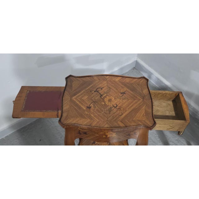 French Marquetry Lamp Tables, 1920, Set of 2 For Sale - Image 3 of 12