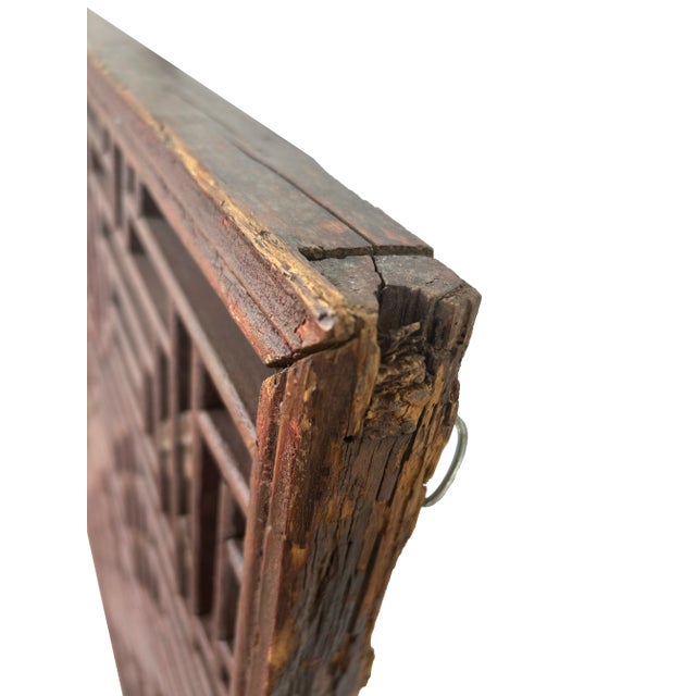 Chinese 19th Century Antique Wood Latticework Window Panel For Sale In Miami - Image 6 of 6