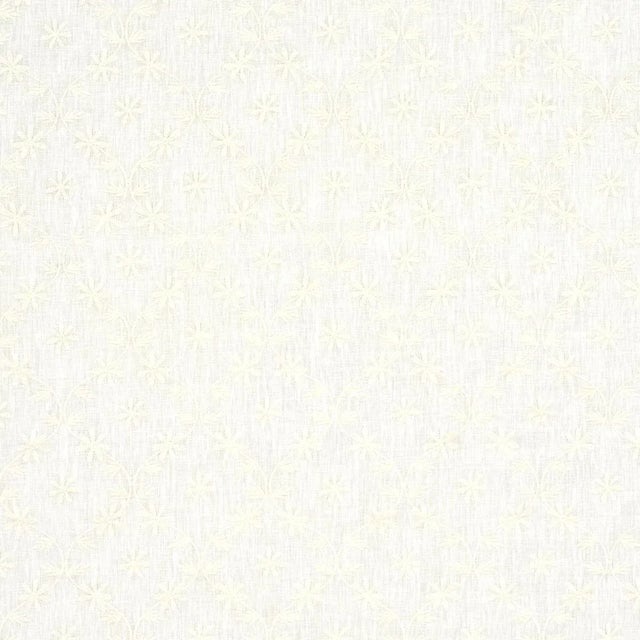 Sample - Schumacher Cellini Embroidered Sheer Fabric in Ivory For Sale
