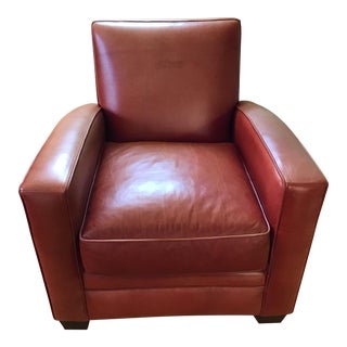 Art Deco Red Leather Chair For Sale