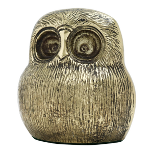 Late 20th Century Brass Big Eyed Owl Figurine