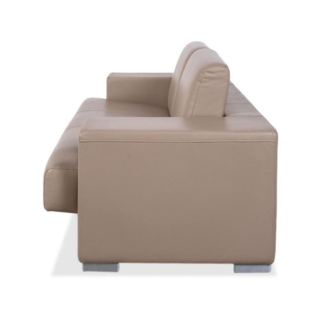 Cream Rolf Benz Two-Seater Leather Sofa Cream Beige Couch For Sale - Image 8 of 9
