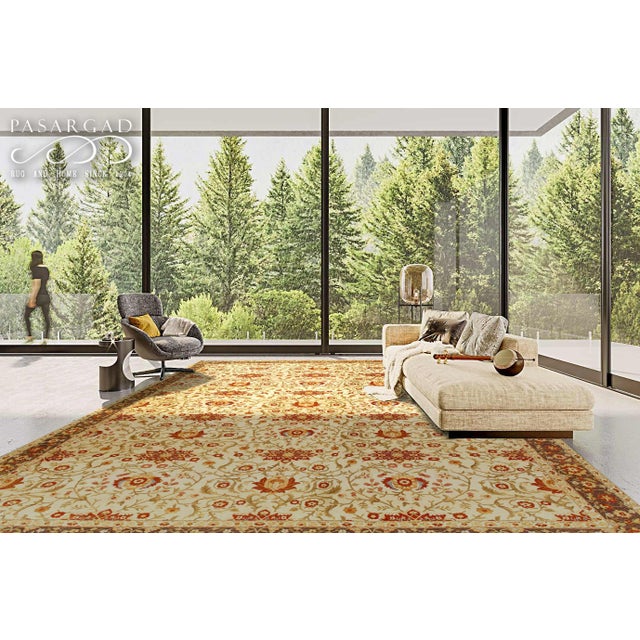 1980s 1980s Ivory Color Hand Knotted Egypation Souf Rug For Sale - Image 5 of 5