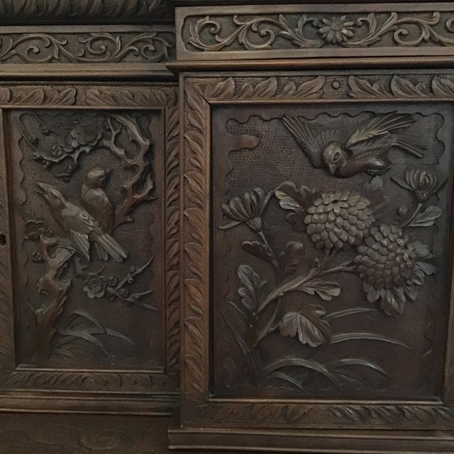 Japanese Wooden Mount Fuji Wooden Bureau Secretary Desk Chairish