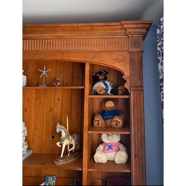 Wood Ethan Allen Large Wooden Bookcase Wall Unit For Sale - Image 7 of 9