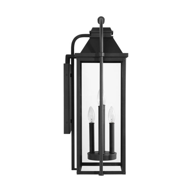 Transitional Sean Lavin by Visual Comfort Studio Wellsworth 4-Light Outdoor Large Lantern Sconce in Textured Black For Sale - Image 3 of 6