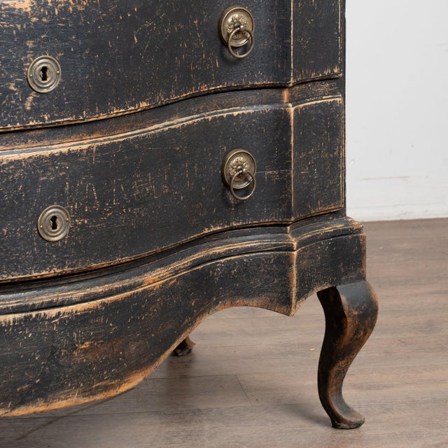 18th Century Black Danish Oak Chest of Four Drawers For Sale - Image 13 of 15