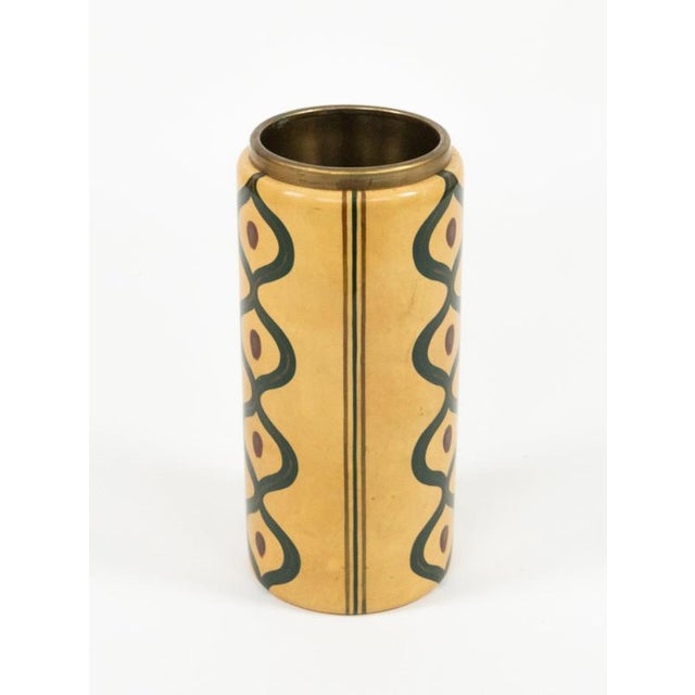 Mid-Century Goatskin and Brass Umbrella Stand by Aldo Tura, Italy, 1960s For Sale - Image 4 of 12