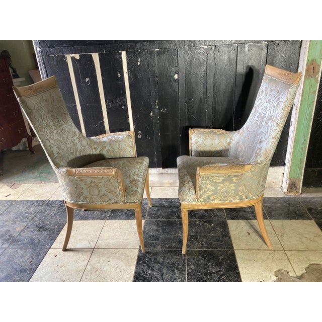 Early 20th Century Grosfeld House Blonde Mahogany Bergere Chairs - a Pair For Sale In Atlanta - Image 6 of 12
