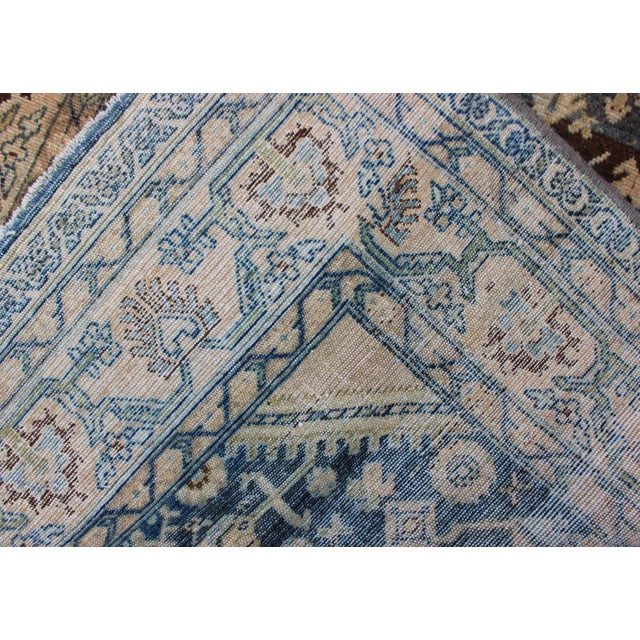 Persian Malayer Rug With All-Over Design in Gray, Blue, Cream, Pink Tones For Sale - Image 12 of 13