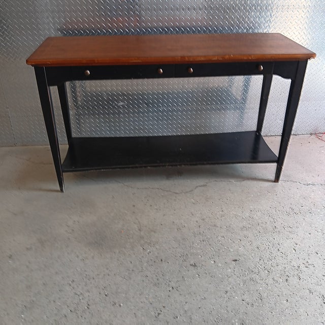 Vintage Thomasville Mid Century Modern Solid Wood Console For Sale - Image 13 of 18