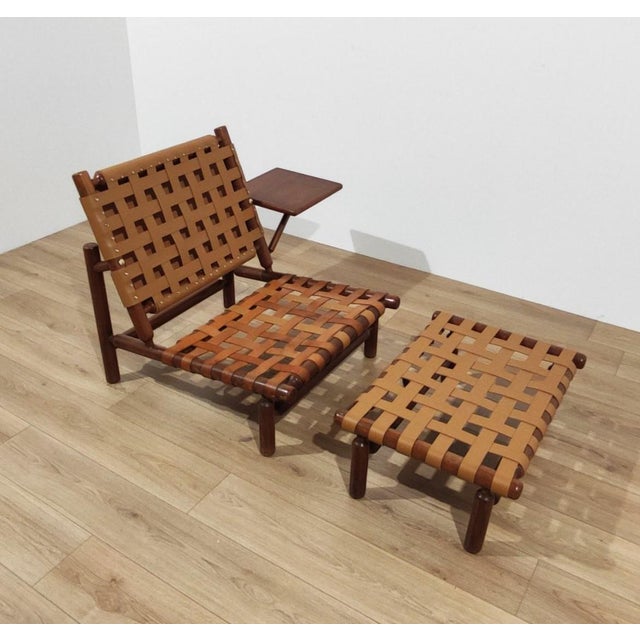 1950s IT57 Armchair with Coffee Table and Ottoman by Ilmari Tapiovaara for Arnaboldi, 1957, Set of 2 For Sale - Image 5 of 11