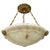 Large Neoclassical Style Alabaster and Bronze Pendant Light, 1890s For Sale