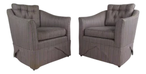 1970s Pair of Mid-Century Modern Barrel Back Lounge Chairs - 2 Pieces