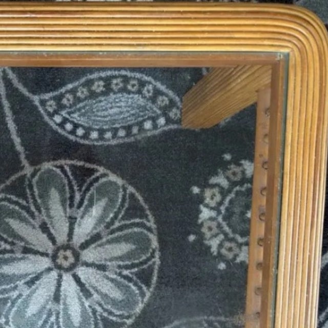Wood 1960s Mid-Century Pencil Reed Rattan Side Table With Glass Top For Sale - Image 7 of 10