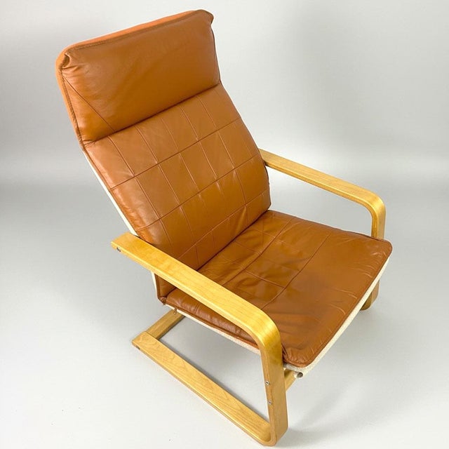 1980s Vintage Nordic Leather Club Chairs, 1980, Set of 2 For Sale - Image 5 of 9