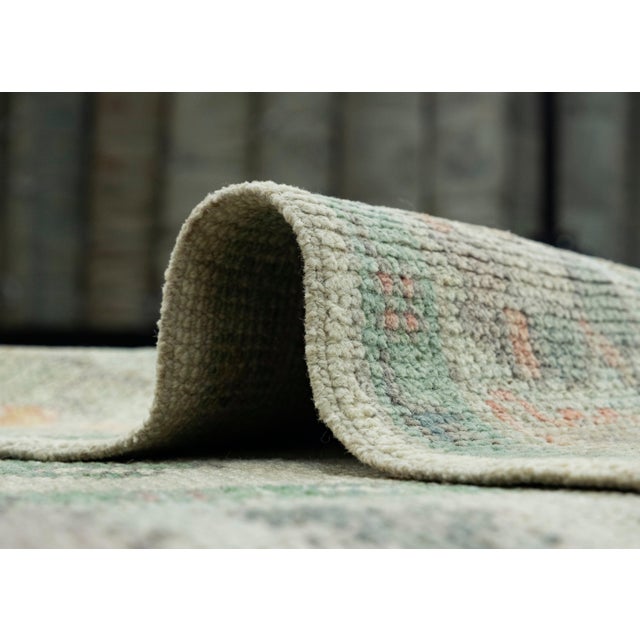 Green Turkish Oushak Runner Rug 2'9" x 6'8" #17545 For Sale - Image 8 of 8