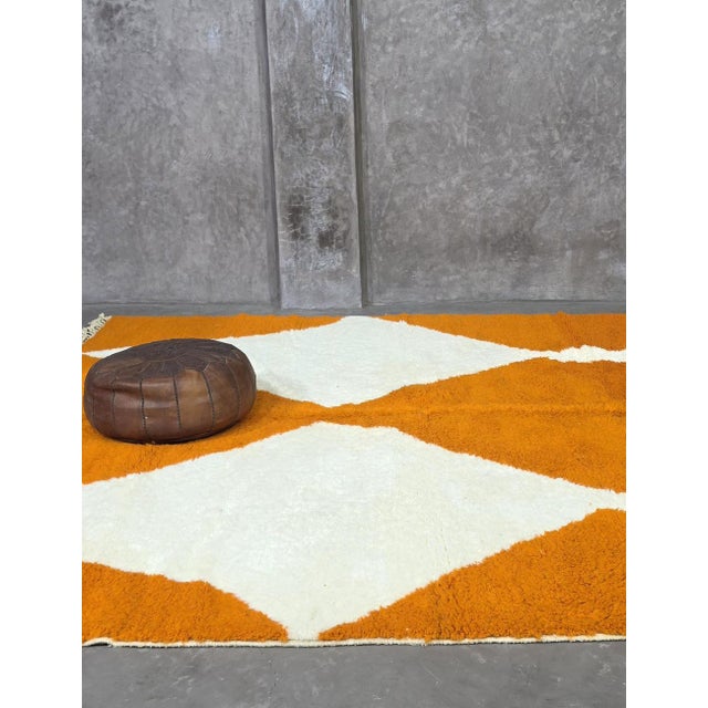 Burnt Orange Moroccan Wool Rug - 9.8 X 8.5 Ft For Sale In Cleveland - Image 6 of 10