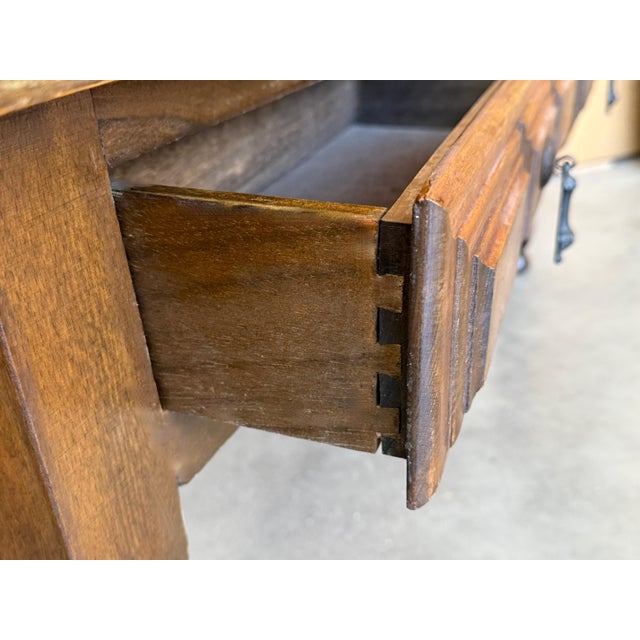Wood Early 20th Century Spanish rectangular coffee table with turned legs and four drawers For Sale - Image 7 of 18