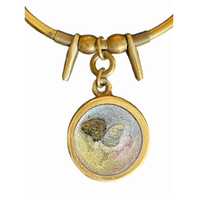 Modern Vintage Artisan Dichroic Glass Pendant Necklace For Sale - Image 3 of 7