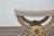 French Empire Style Curule Stool with Gilded Accents and Linen Upholstery For Sale - Image 9 of 12