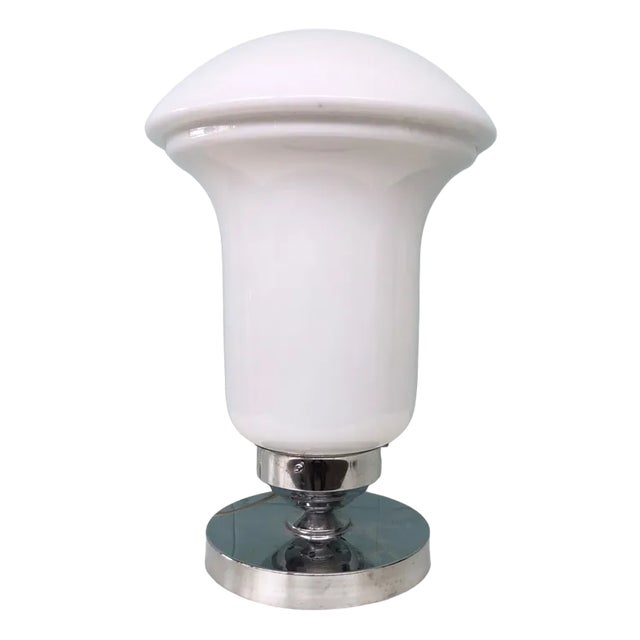 Italian Table Lamp in Glass and Steel, 1970s For Sale