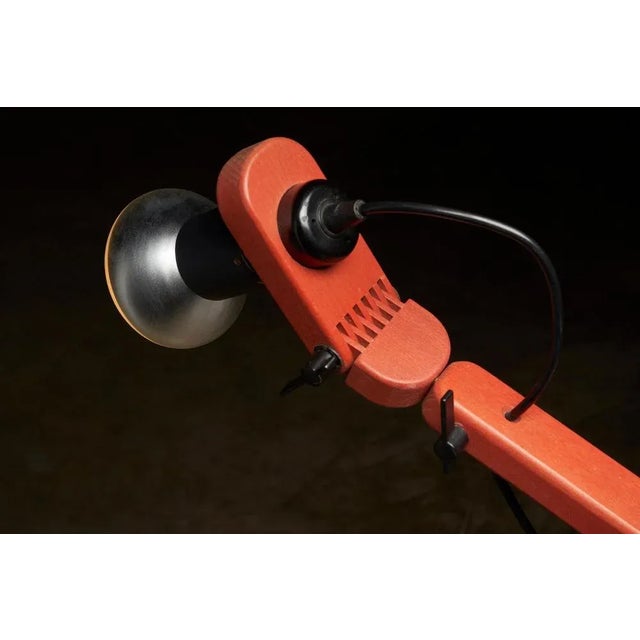 Mid-Century Wooden Segmented Floor Lamp in Red, 1960s For Sale - Image 10 of 13