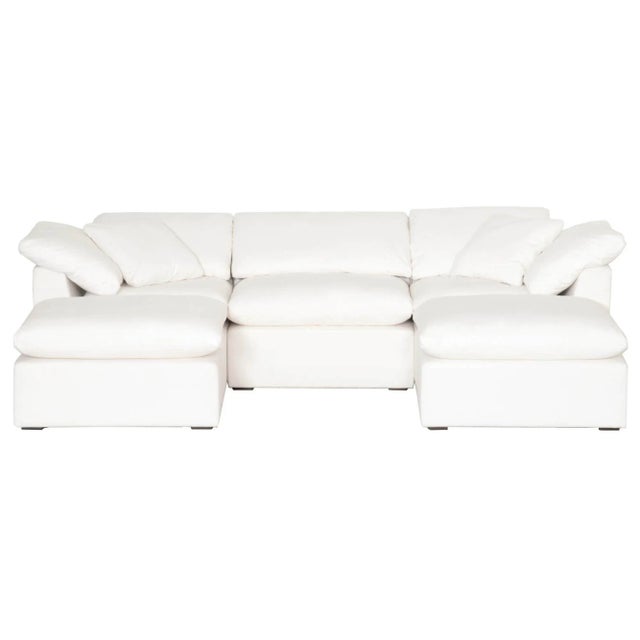 Wood Sky Modular Ottoman, Pearl For Sale - Image 7 of 11