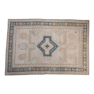 Vintage Distressed Oushak Rug - 5' X 7'3" For Sale