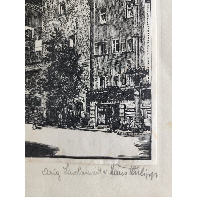 Mid 20th Century Set of 3 Linocut Prints depicting Scenes of Zell Am See Austria by Hans Philipp For Sale In Houston - Image 6 of 11