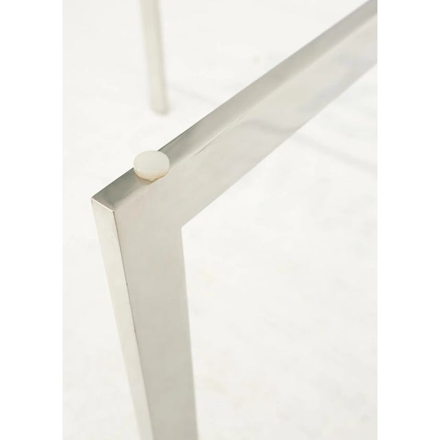 Square Glass top Stainless Steel Base Barcelona Coffee Table Bauhaus Style For Sale - Image 6 of 13