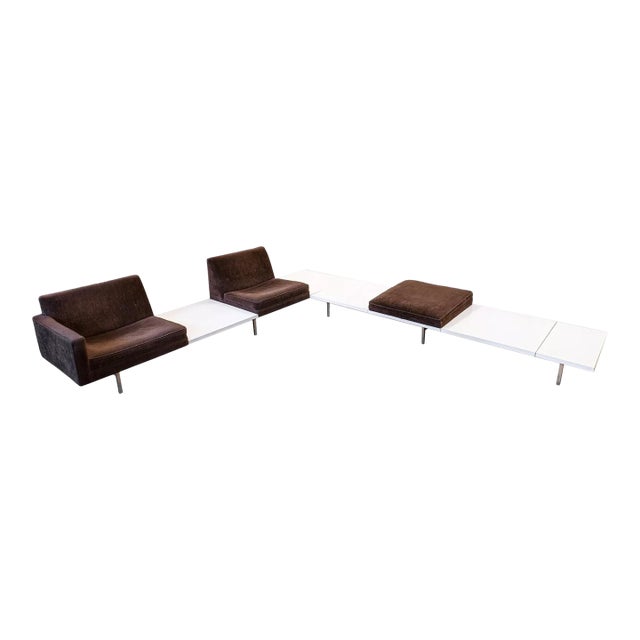 George Nelson for Herman Miller Modular Steel Frame 2-Piece Seating & Table 60s - 2 Pieces For Sale